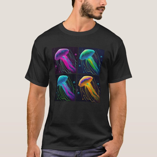 Camiseta Box Jellyfish Pop Ilustracion Colorful Animal (Anverso)