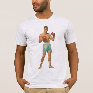 Camiseta Boxeador Antiguo en Shorts a Rayas