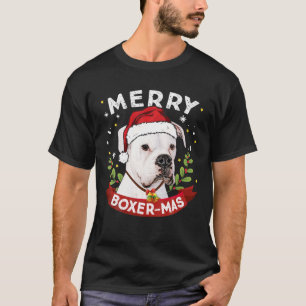 Camiseta Boxeador blanco perro Navidad niños Chicas niños