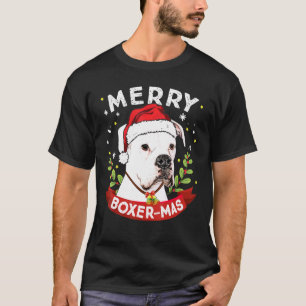 Camiseta Boxeador blanco perro Navidad niños Chicas niños
