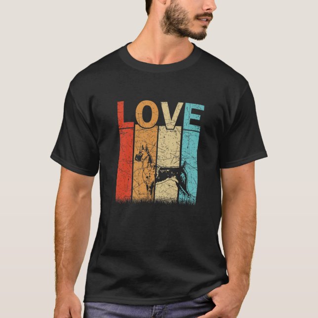 Camiseta Boxeador de amor Perro Retro 70 Gráfica Con Proble (Anverso)