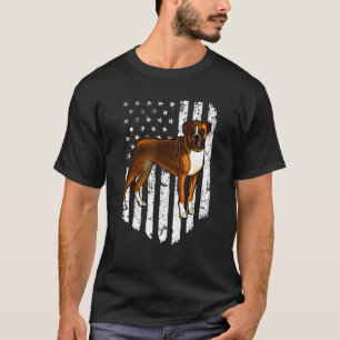 Camiseta Boxeador De Bandera Blanca Norteamericana 4 De Jul