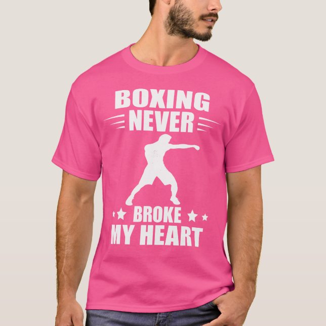 Camiseta Boxeador de boxeo nunca rompió mi corazón Kickboxe (Anverso)