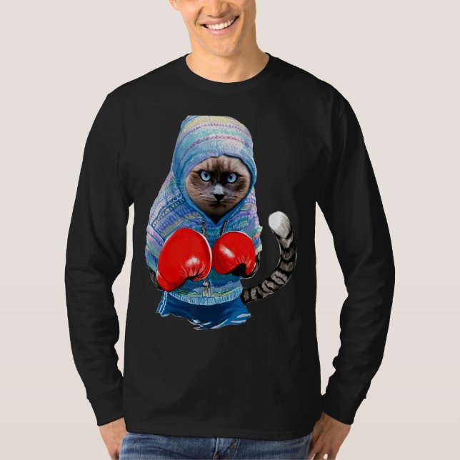 Camiseta Boxeador de Guay con animales de boxeo de gato (Anverso)