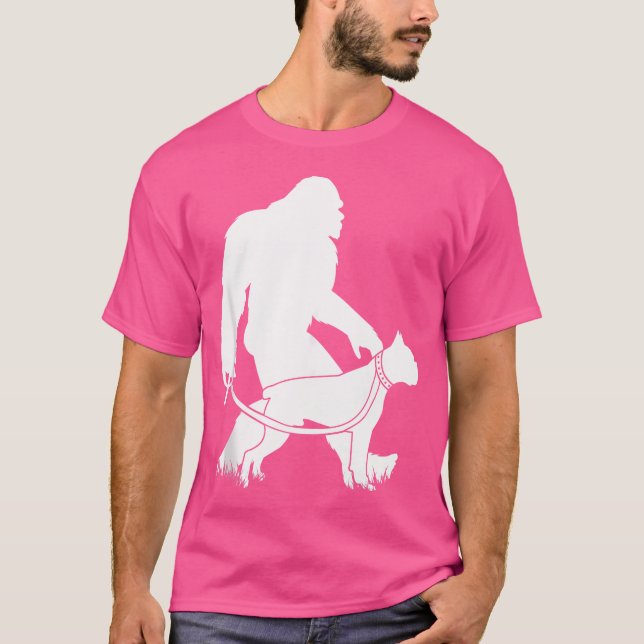 Camiseta Boxeador de pie en bicicleta Perro Funny Sasquatch (Anverso)