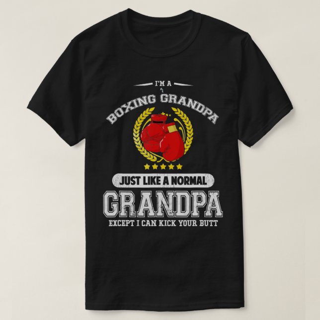 Camiseta Boxeador divertido del abuelo de boxeo masculino (Diseño del anverso)