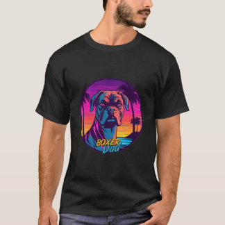 Camiseta Boxeador futurista de vaporwave Papá boxeador futu