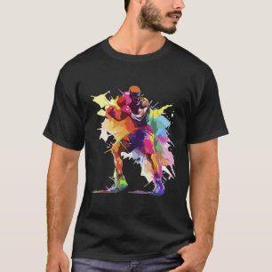 Camiseta Boxeador Hombre Boxeo Pintura Salpicadura Kickboxe