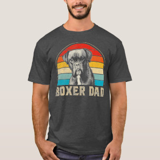 Camiseta Boxeador masculino papá perro gracioso perro papá 