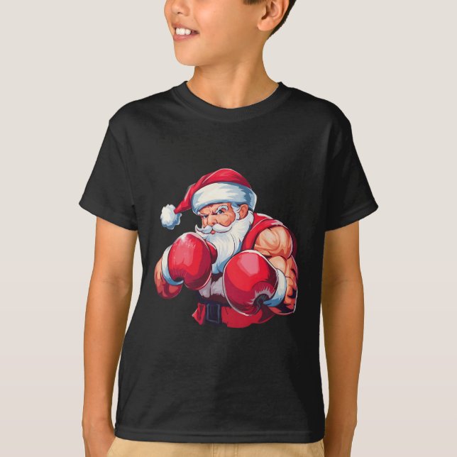 Camiseta Boxeador Navidades de boxeo Boxer de Santa Claus B (Anverso)