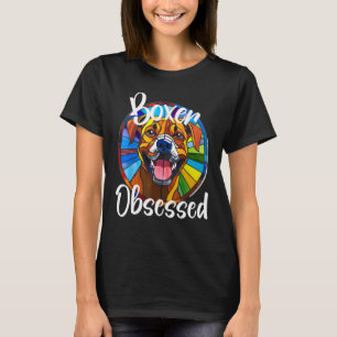 Camiseta Boxeador obsesionó a mamá Perro con Mascota colori