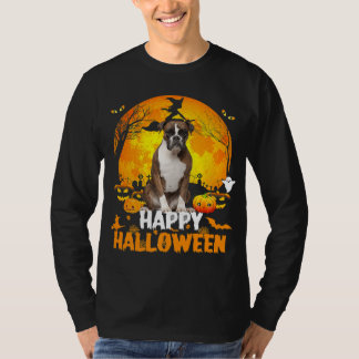 Camiseta Boxeador perro feliz día de Halloween con calabaza