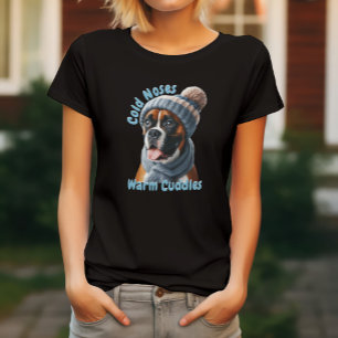 Camiseta Boxeador Perro Nariz Fría, Cables Cálidos