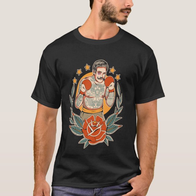 Camiseta Boxeador tatuador tradicional estadounidense Flash (Anverso)