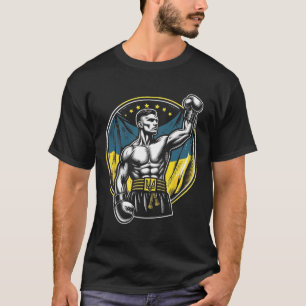 Camiseta Boxeador Ucraniano Boxeo Patriótico Luchador Bande