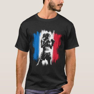 Camiseta Boxeadora con bandera de Francia - Kickboxing feme