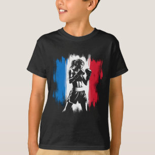 Camiseta Boxeadora con bandera de Francia - Kickboxing feme
