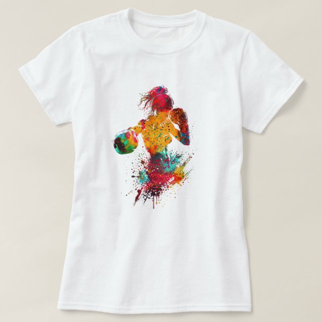Camiseta Boxeadora femenina (Diseño del anverso)