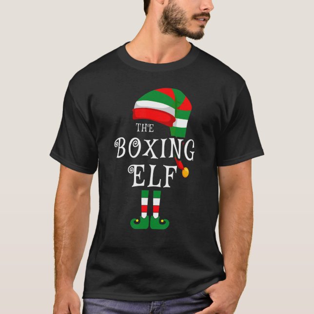 Camiseta Boxear a Navidades de familia elfo coincidiendo co (Anverso)