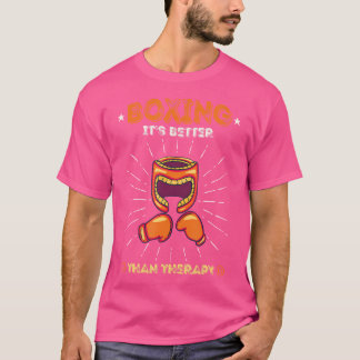 Camiseta Boxear Es Mejor Que Terapia Graciosa Boxer Kickbo