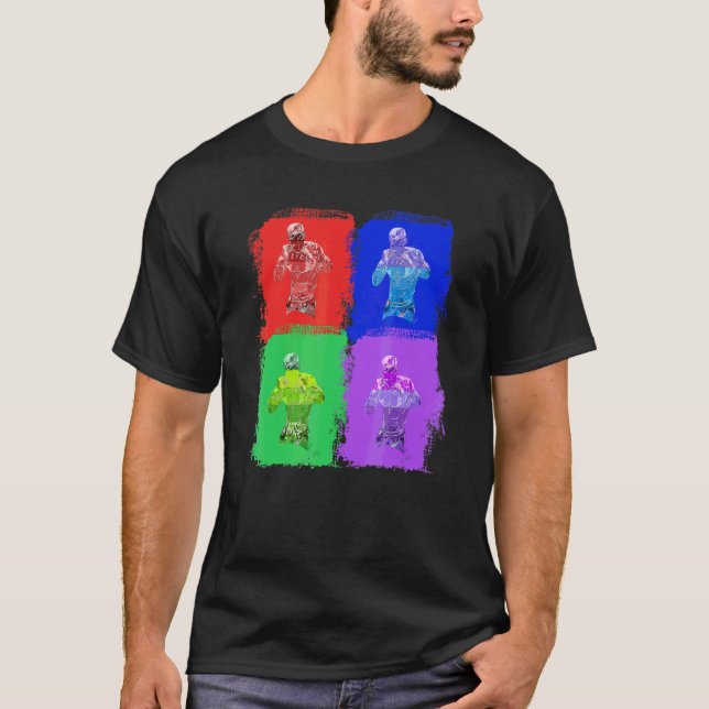 Camiseta Boxeo Caja Boxeador Arte Pop (Anverso)