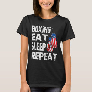 Camiseta Boxeo Come Duerme Repite Gimnasio Boxeador Kickbox