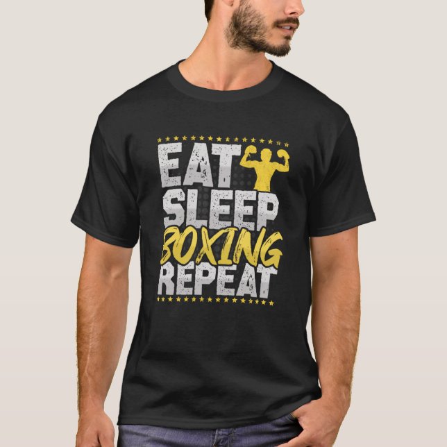 Camiseta Boxeo Comer Dormir Repetir el Ring Boxing Boby Box (Anverso)