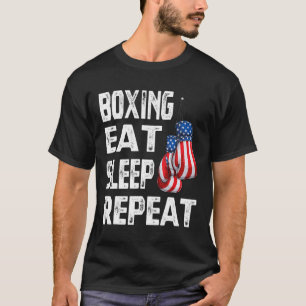 Camiseta Boxeo Comer Dormir Repetir Gimnasio Boxeador Kickb