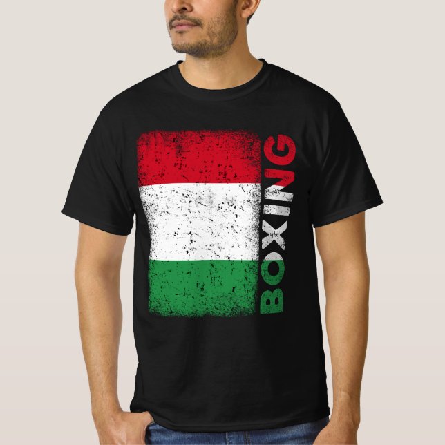 Camiseta Boxeo con bandera italiana vintage (Anverso)