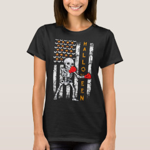 Camiseta Boxeo de Esqueleto Halloween Boxeador Kickboxing M