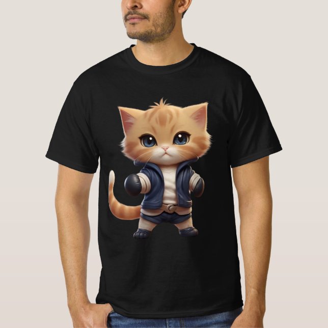 Camiseta boxeo de gatos (Anverso)