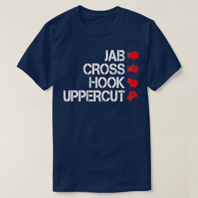 Camiseta Boxeo de Jab Cross Hook Uppercut Boxer Artes Marci (Diseño del anverso)