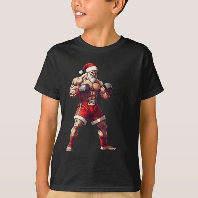 Camiseta Boxeo De Santa Claus - Boxeo Y Boxeo Tailandés (Anverso)