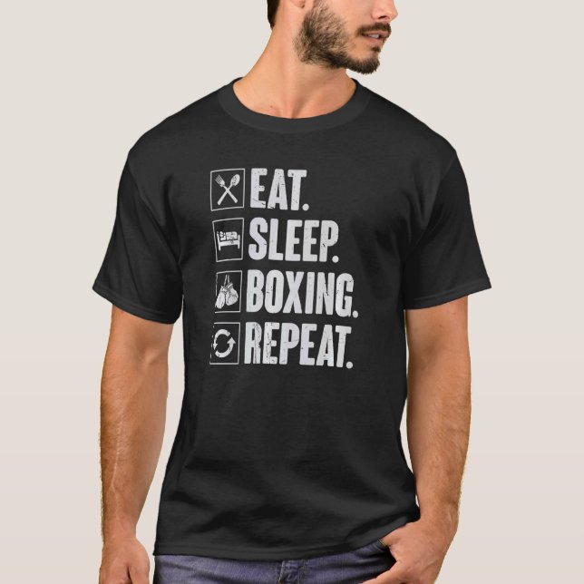 Camiseta Boxeo de sueño de repetición de retro de boxeo de  (Anverso)