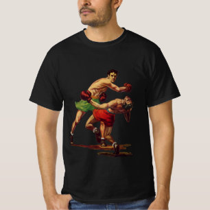 Camiseta Boxeo deportivo vintage, boxeadores en lucha