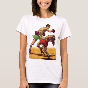 Camiseta Boxeo Deportivo Vintage, Boxeadores en una Pelea