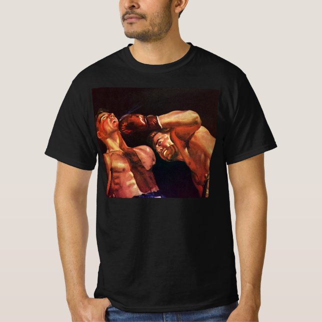 Camiseta Boxeo Deportivo Vintage, boxeadores luchando (Anverso)