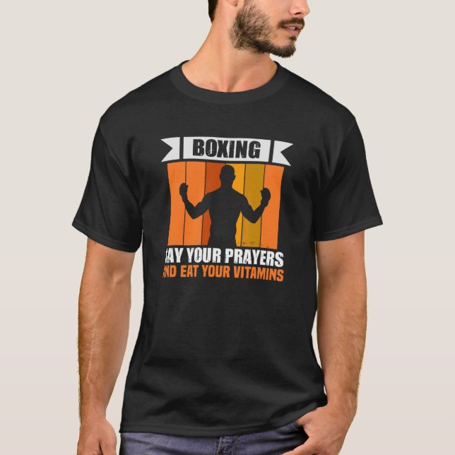 Camiseta Boxeo dice que tus oraciones entrenan a boxeadores (Anverso)