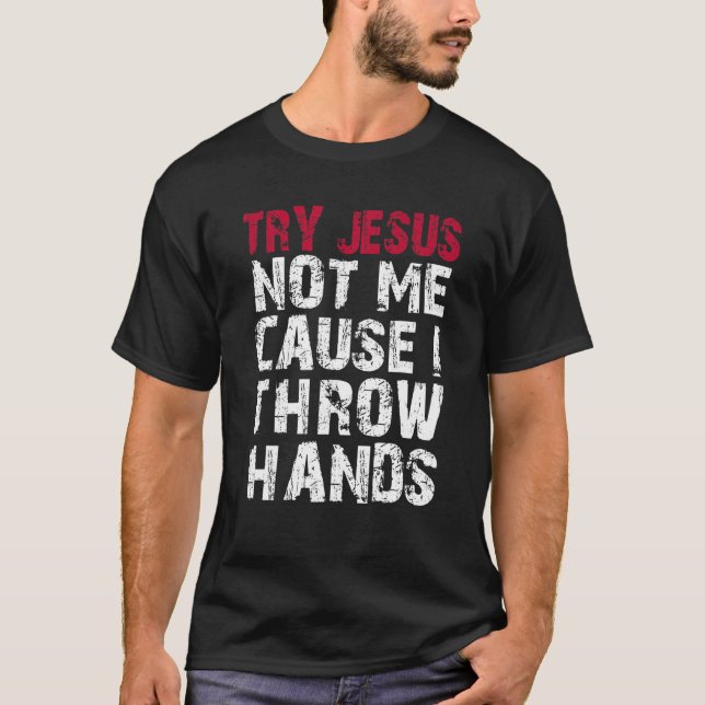 Camiseta Boxeo Divertido Intento De Boxear A Jesús No A Mí  (Anverso)