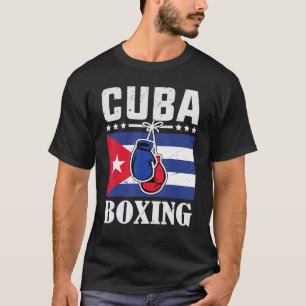 Camiseta Boxeo en Cuba para hombres con guantes y bandera c