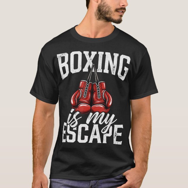 Camiseta Boxeo Es Mi Escape Vintage (Anverso)
