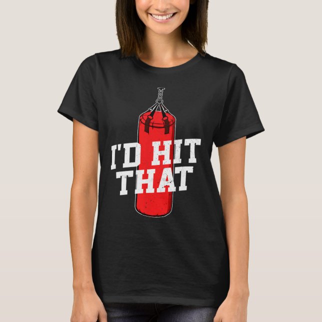 Camiseta Boxeo golpearía a los guantes de boxeo punteando c (Anverso)