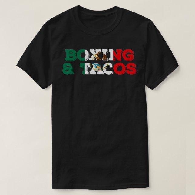 Camiseta Boxeo humorístico y deportistas mexicanos de tacos (Diseño del anverso)
