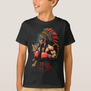 Camiseta Boxeo Mexicano Guerrero Inca Con Espíritu Jaguar