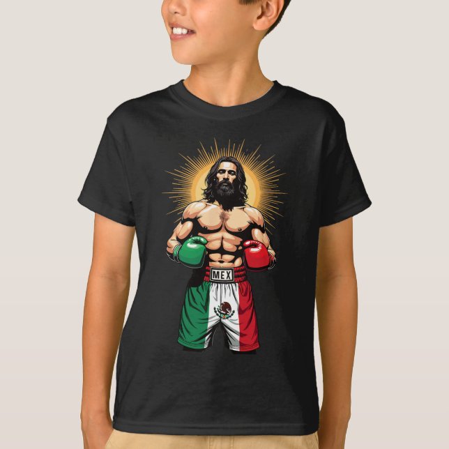 Camiseta Boxeo mexicano Jesucristo Cortometrajes de boxeo (Anverso)