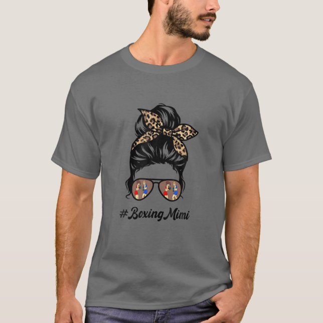 Camiseta Boxeo Mimi Messy Hair Bun Leopard (Anverso)