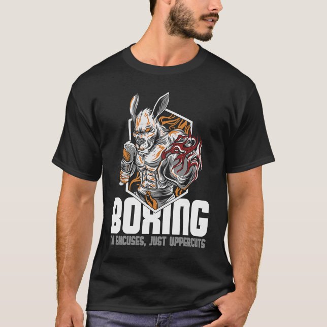 Camiseta Boxeo No Excusas Solo Aumenta El Boxeador Canguro (Anverso)