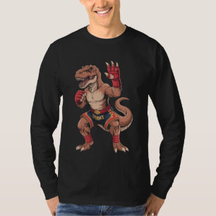 Camiseta Boxeo Tailandés Dinosaurio Trex Thaiboxer Kickboxi