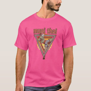 Camiseta Boxeo tailandés retro contra el esqueleto muay