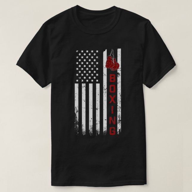 Camiseta Boxeo vintage Bandera Americana Boxeador Profesion (Diseño del anverso)